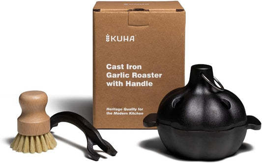 Cast Iron Garlic Roaster with Handle