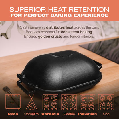 Cast Iron Bread Pan with Lid + Bread Lame