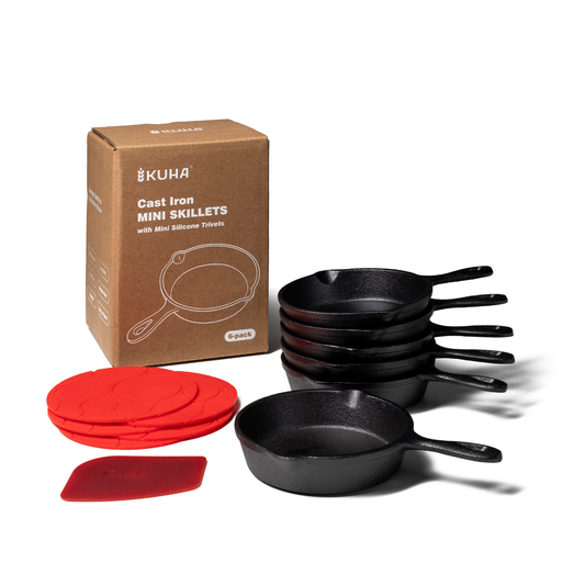 Mini Cast Iron Skillets, Set of 6 (4")