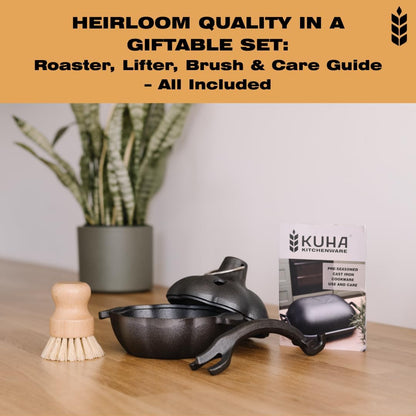 Cast Iron Garlic Roaster with Handle