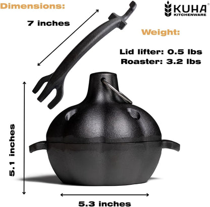 Cast Iron Garlic Roaster with Handle