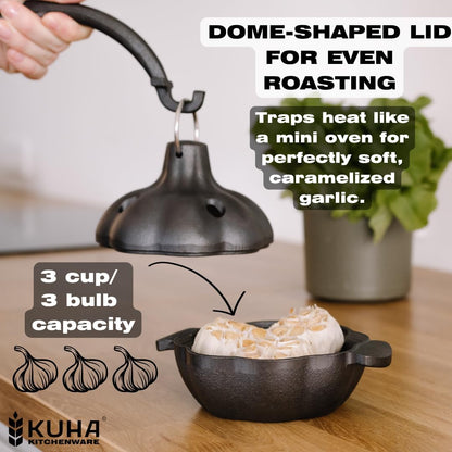 Cast Iron Garlic Roaster with Handle